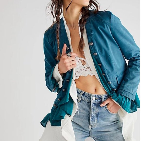 Jackets & Blazers - NWOT Free People Ruffle Romance Jacket, sz M